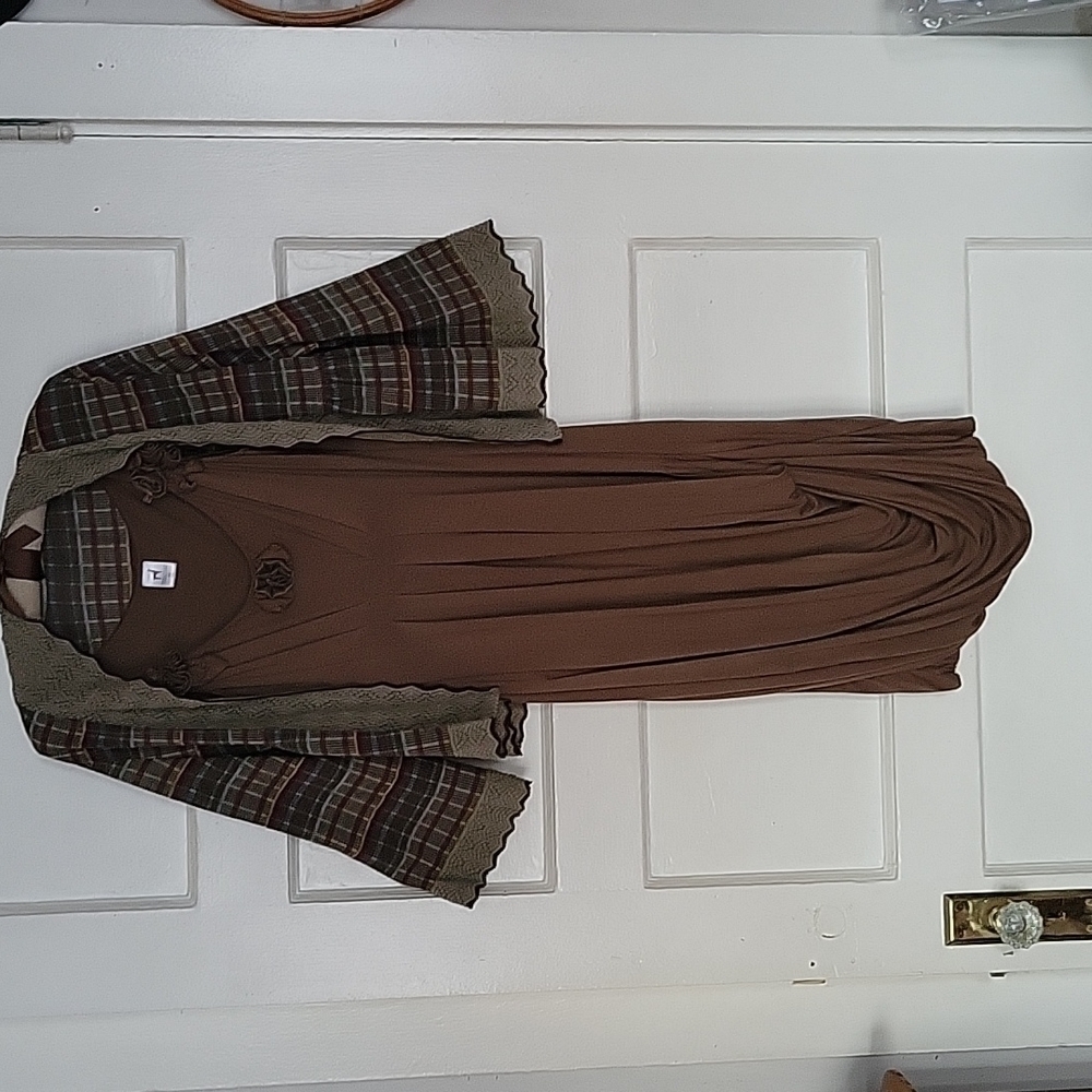 Peruvian Connection Draped Roll Hem Rosette Midi … - image 5